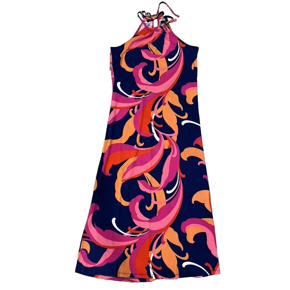Trina Turk womens Milan Long Halter Maxi Dress size Medium Scrolling Floral $198 - Picture 6 of 10